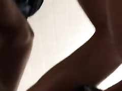 Young twink is jerking off his dick in bathroom in front of the hidden cam